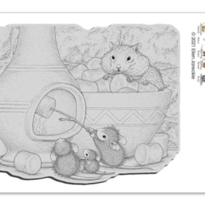 House Mouse Chiminea Roast Rubber Stamp